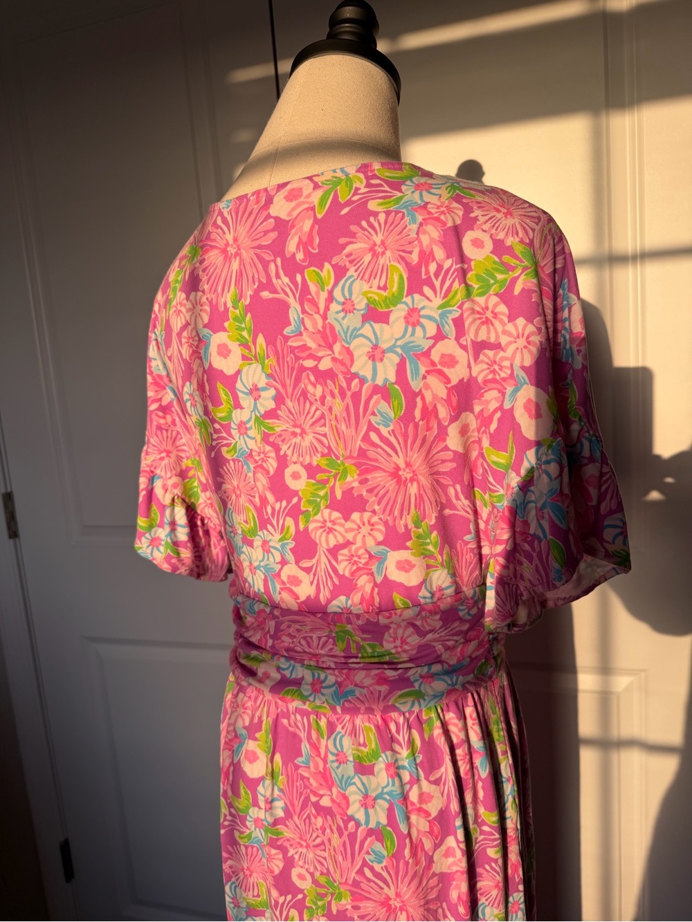 Lilly Pulitzer Pink Multi Floral Scoop Neck Dress SIZE: M - Picture 6 of 14